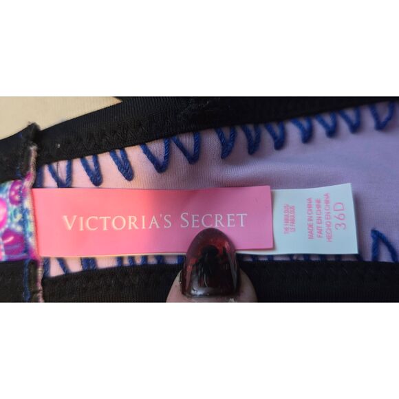 Victoria’s Secret The Fabulous Padded Push-Up Swim Bikini Top Size 36D - Picture 4 of 4